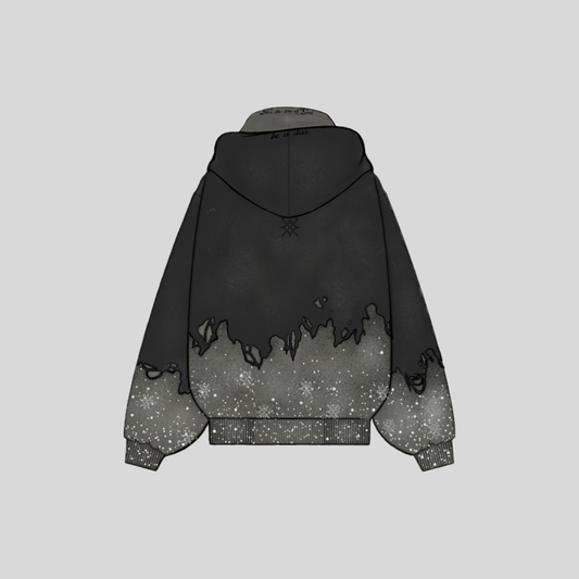 Celestial Double Layer Zip-up Hoodie "ASH"