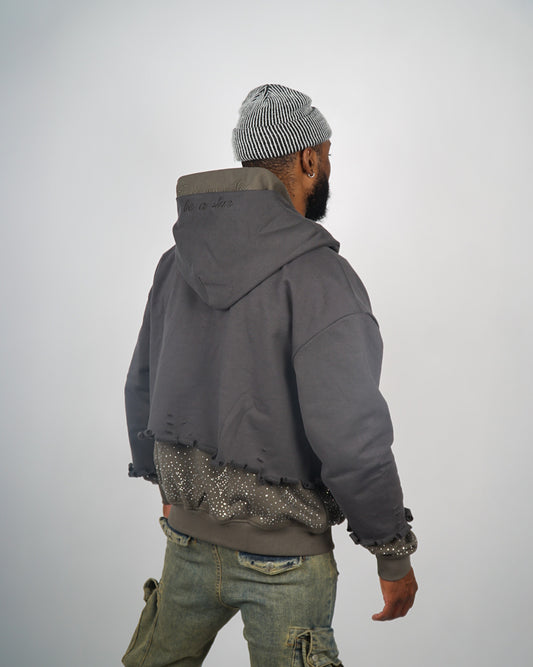 Celestial Double Layer Zip-up Hoodie "ASH"