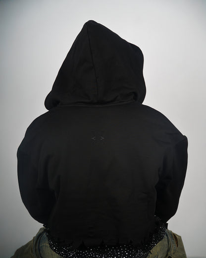 Celestial Double Layer Zip-up Hoodie "OBSIDIAN"